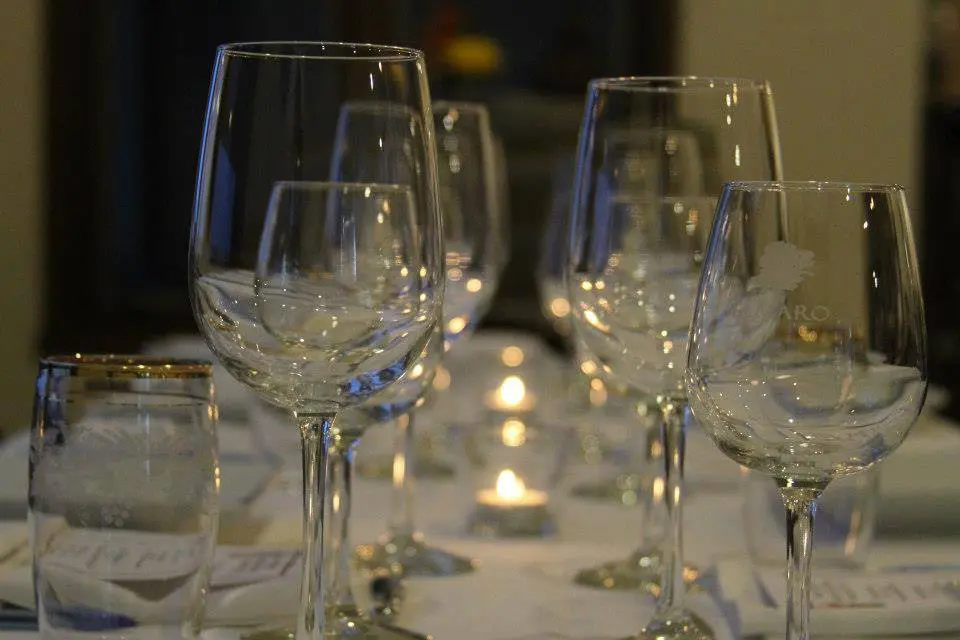 Wineglasses on an event table