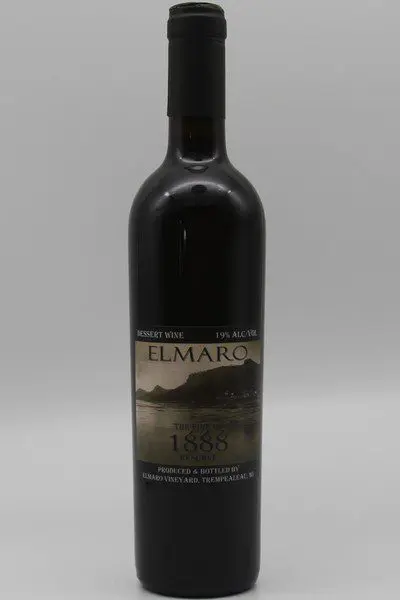 A bottle of wine with a label on it.