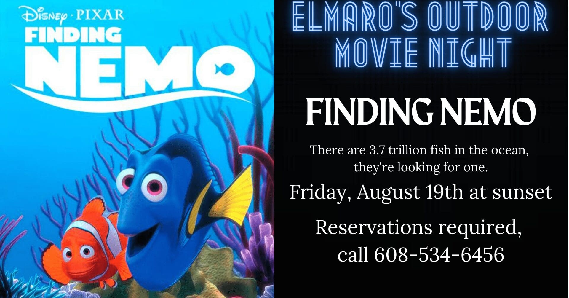 Finding nemo movie night flyer.