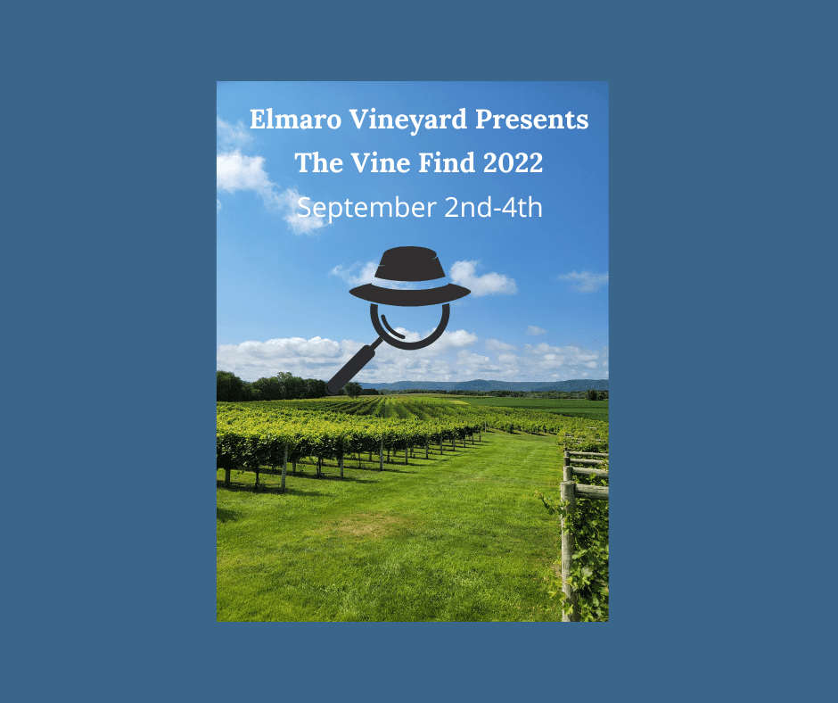 Elmaro Vineyard banner and poster with information