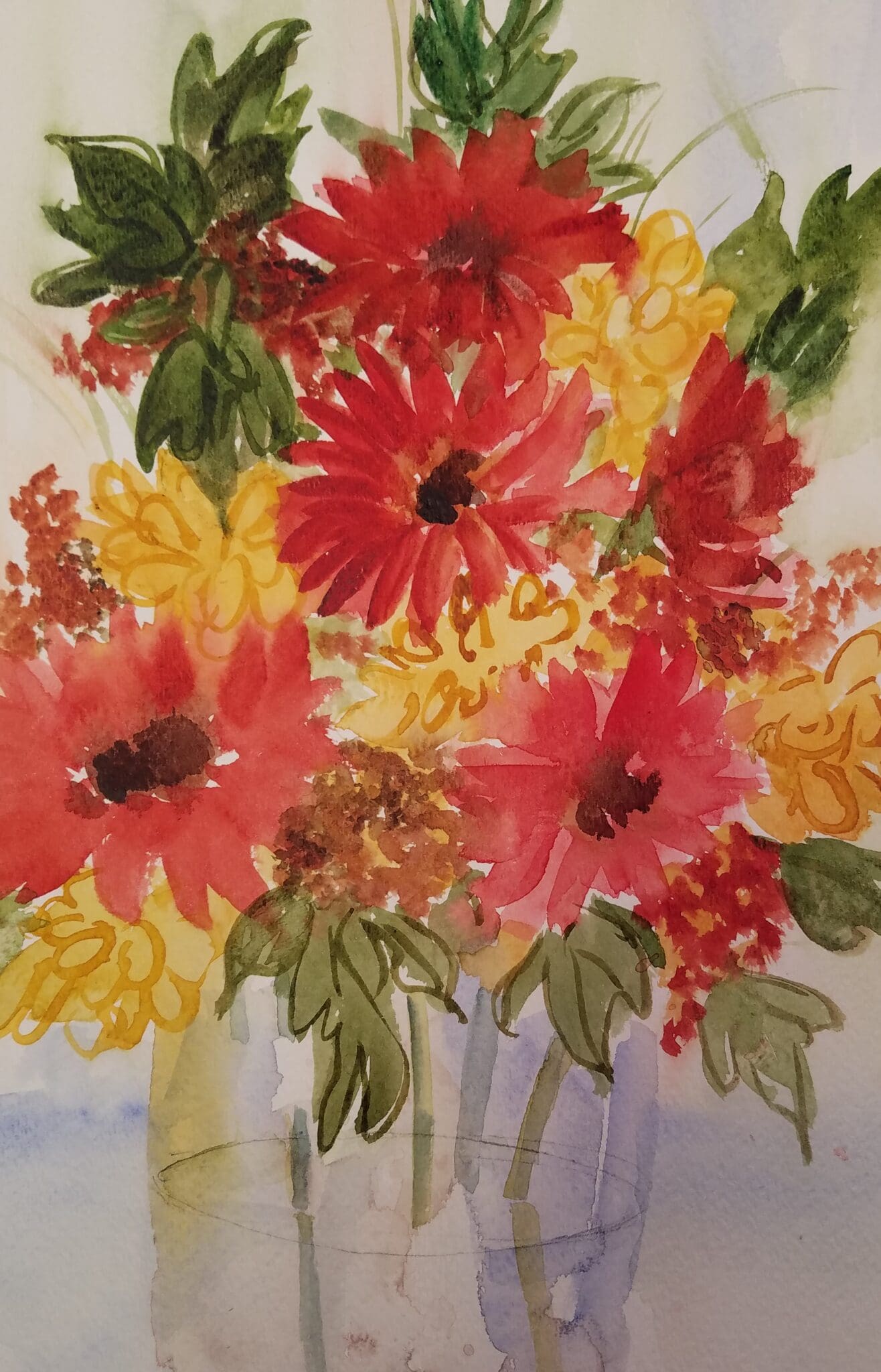Colorful painting of flowers