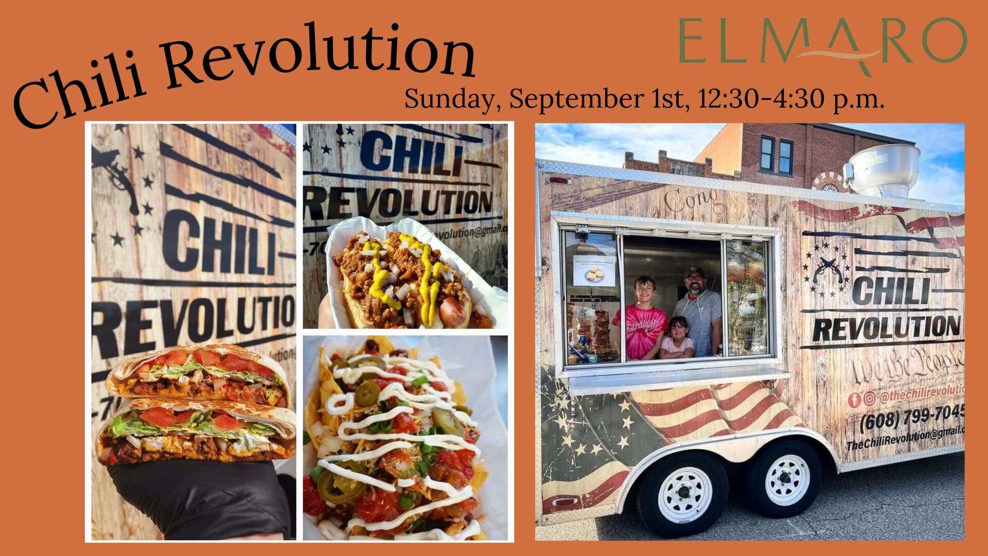 Chili Revolution food truck with menu items.